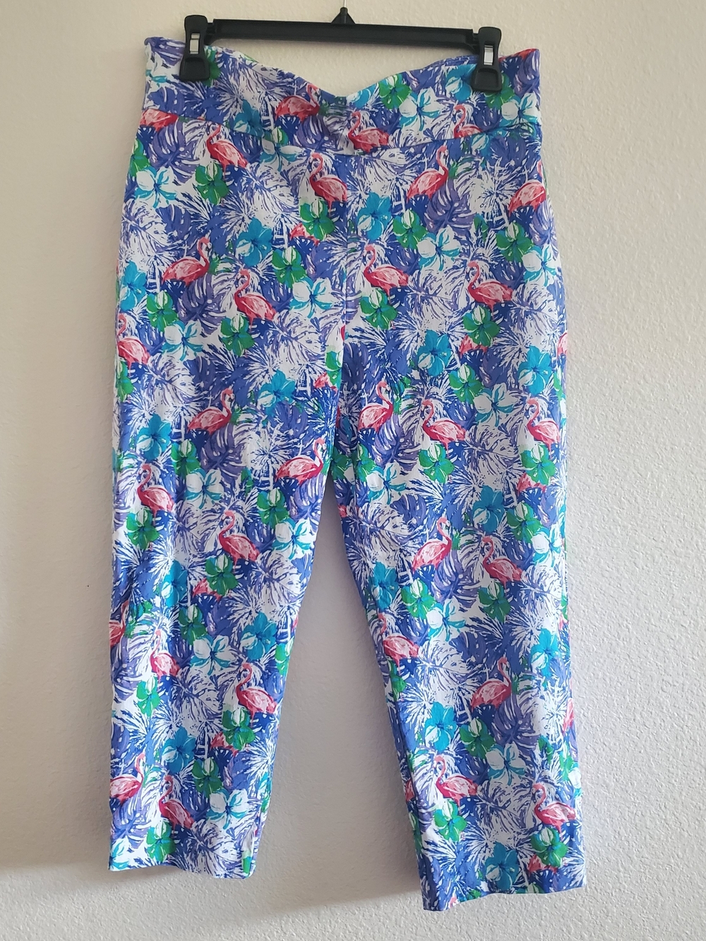 Attyre Petite Blue, Green,Purple, Pink Tropical Print Petite Capri Size 14P